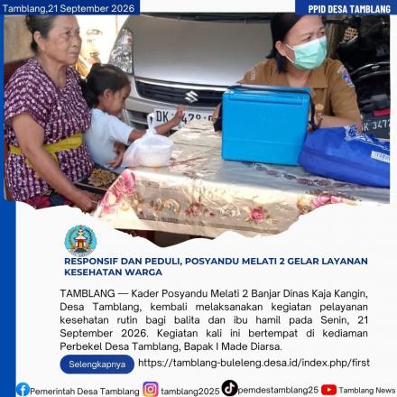Responsif dan Peduli, Posyandu Melati 2 Gelar Layanan Kesehatan Warga